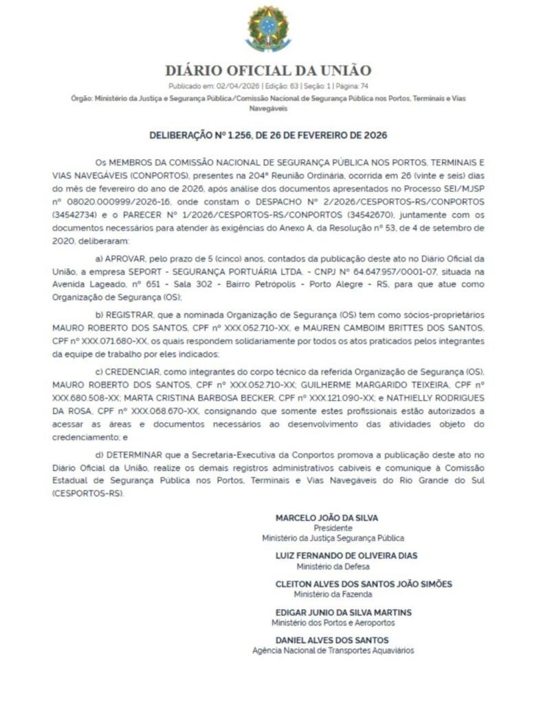 DELIBERAÇÃO DE CREDENCIAMENTO